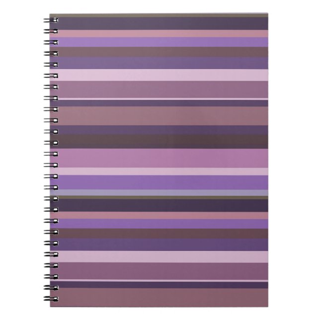 Mauve horizontal stripes spiral notebook (Front)