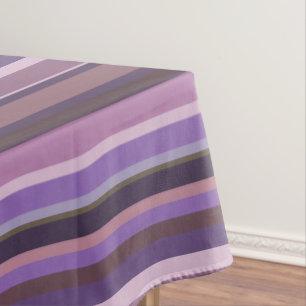 Mauve horizontal stripes tablecloth