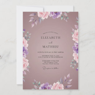 Mauve Lavender Petal Wedding Invitation