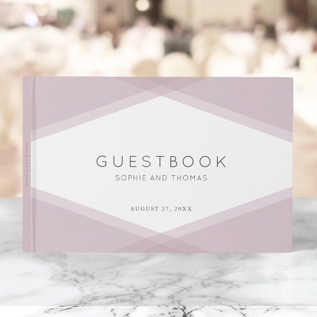 Mauve Layered Geometric Modern Wedding Guest Book (Creator Uploaded)