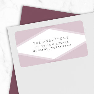 Mauve Layered Geometric Return Address Label