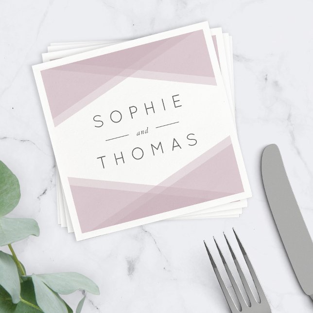 Mauve Layered Geometric Wedding Napkin (Creator Uploaded)