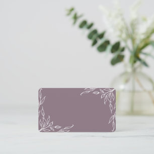 Mauve Leaf Motif Thanksgiving Flat Place Card