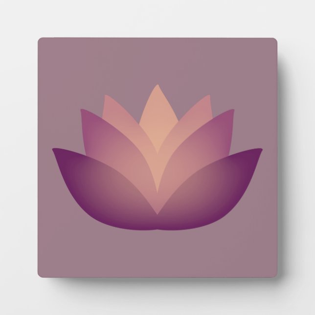 Mauve Lotus Flower design Plaque (Front)