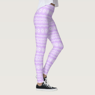 Mauve Mandala Geometric Pattern Leggings