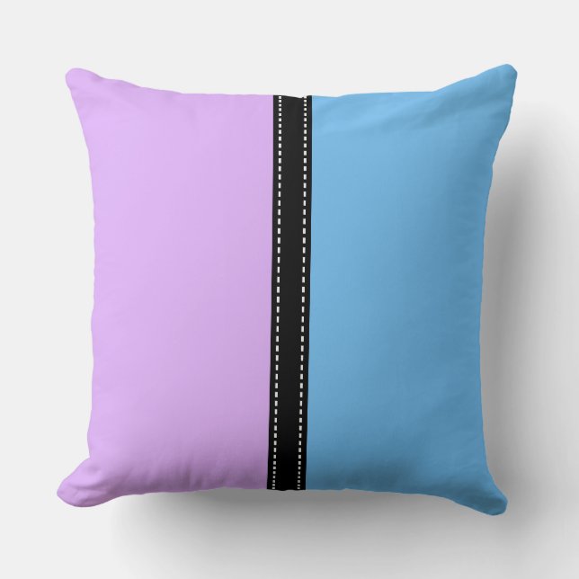 Mauve & Maya blue Solid Colour Background Cushion (Front)