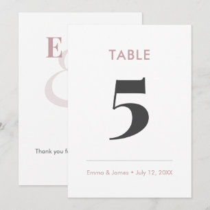 Mauve Minimalist Ampersand   Table Number