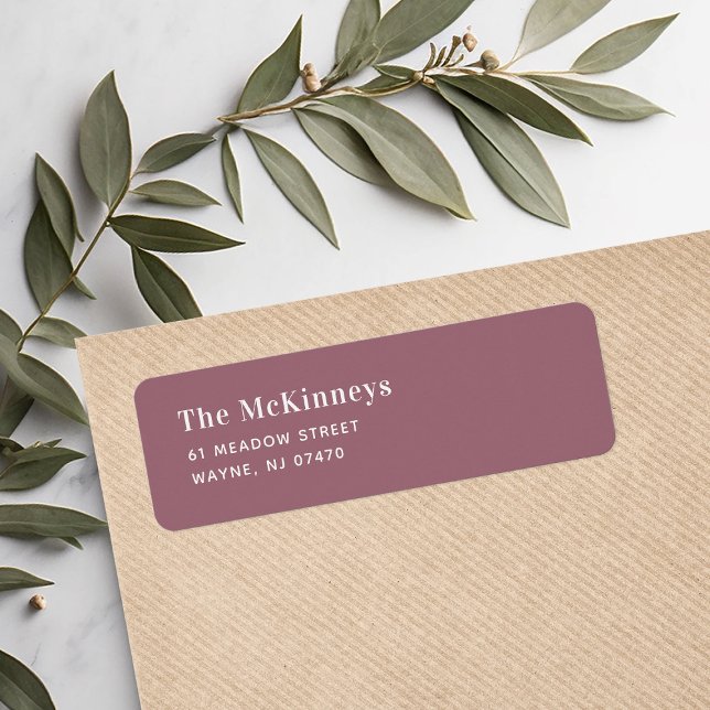 Mauve Minimalist Return Address (Creator Uploaded)