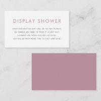 Mauve Minimalist Typography Display Shower
