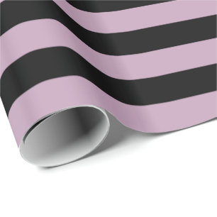 Mauve Mist and Black Stripe Wrapping Paper