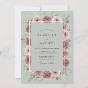 Mauve Mist Petal Wedding Invitation