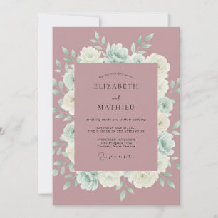 Mauve Misty Watercolor Wedding Invitation