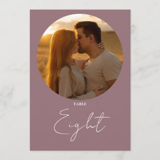 Mauve Modern Minimalist Script Table Number