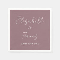 Mauve Modern Minimalist Script Wedding