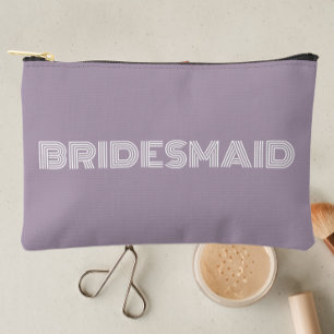 Mauve Modern Typography Bridesmaid Accessory Pouch