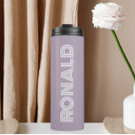 Mauve Modern Typography Personalised Thermal Tumbler<br><div class="desc">Keep hot beverages hot and cold beverages cold with this trendy,  insulated thermal tumbler that is a mauve colour along with name printed in white,  modern  typography. Edit your thermal tumbler and replace name with desired name. Perfect for a birthday gift,  wedding groomsman gift,  etc.</div>