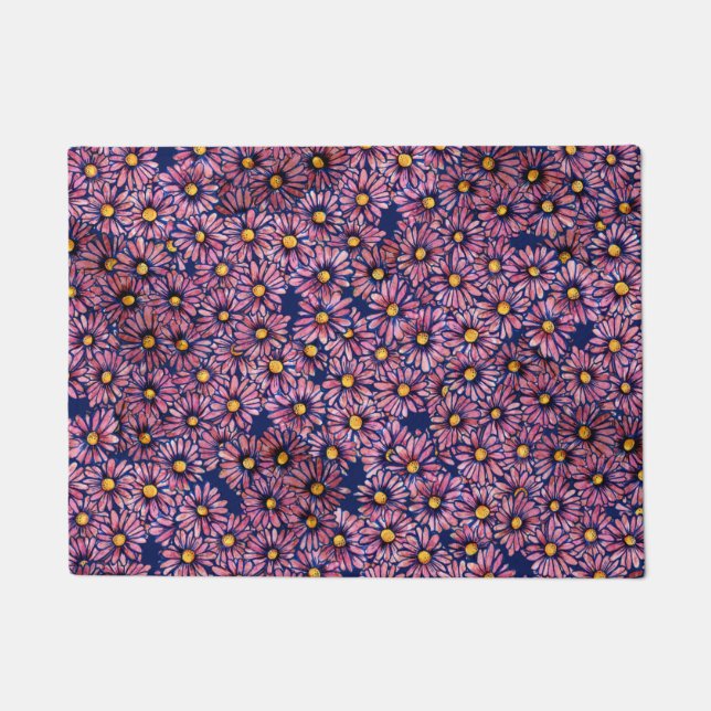 Mauve Moody Daisies                                Doormat (Front)