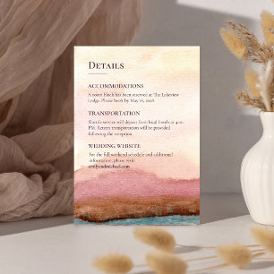 Mauve Mountain Lake Watercolor Details Enclosure Card