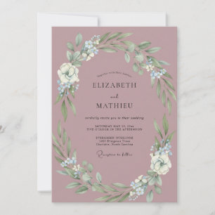 Mauve Muted Meadow Wedding Invitation