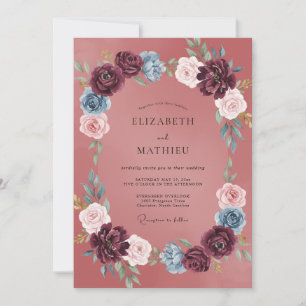 Mauve Opulent Autumnal Wedding Invitation