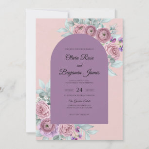 Mauve Orchid Bouquet Wedding Invitation