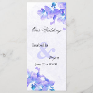 Mauve Orchids Wedding Program Rack Card