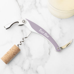 Mauve Personalised Wedding Best Man Corkscrew