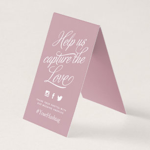 Mauve Personalised Wedding Hashtag Sign