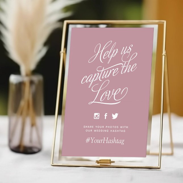 Mauve Personalised Wedding Hashtag Sign (Creator Uploaded)