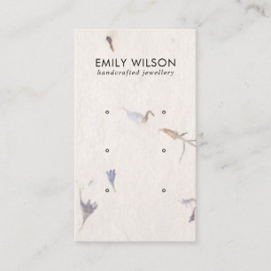 MAUVE PETAL HANDMADE PAPER 3 STUD EARRING DISPLAY BUSINESS CARD