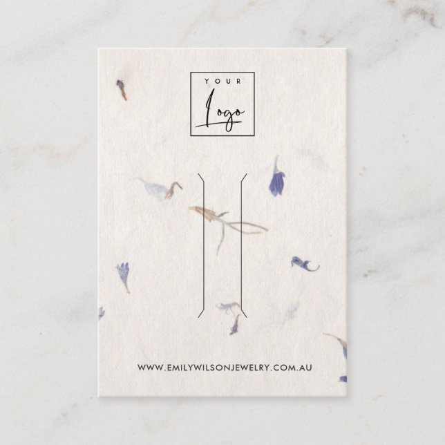 MAUVE PETAL HANDMADE PAPER  HAIR CLIP DISPLAY CARD (Front)