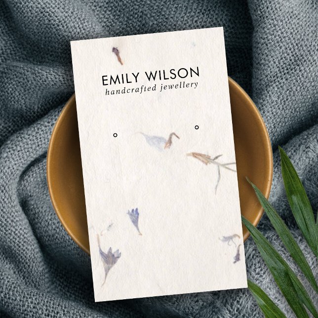 MAUVE PETAL HANDMADE PAPER  STUD EARRING DISPLAY BUSINESS CARD (Creator Uploaded)