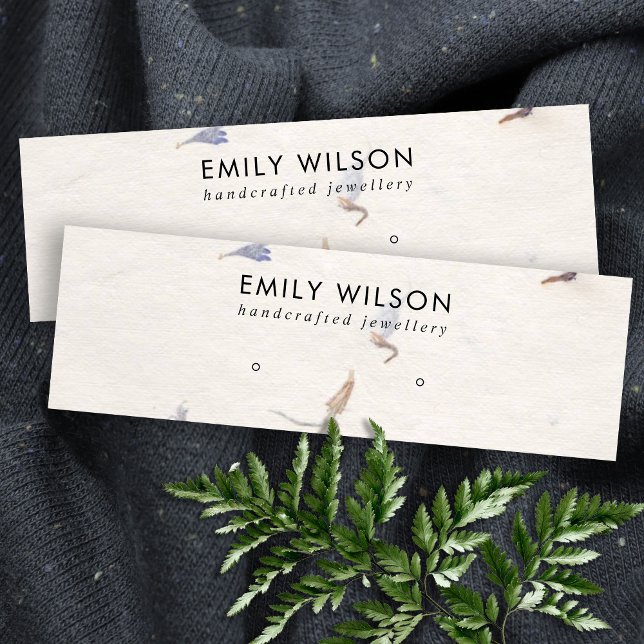 MAUVE PETAL HANDMADE PAPER STUD EARRING DISPLAY MINI BUSINESS CARD (Creator Uploaded)