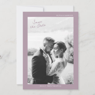 Mauve Photo Wedding Save the Date Card