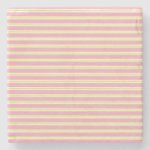 Mauve Pink and Ecru, Stripes Square Coaster