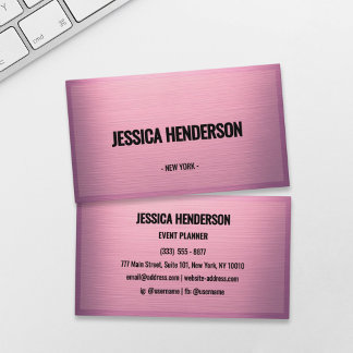 Mauve Pink Metallic Gradient Business Card