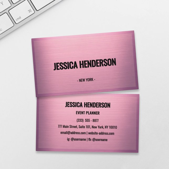 Mauve Pink Metallic Gradient Business Card (Creator Uploaded)