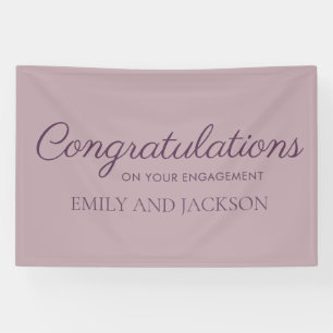 Mauve Plum Purple Elegant Script Engagement Banner