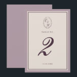 Mauve Plum Wedding Table Number<br><div class="desc">Mauve Plum wedding table number for a sophisticated Old Money wedding reception. This elegant mauve and deep plum table number reflects timeless European estate aesthetics and classic luxury stationery style, perfect for a romantic traditional bride. Ideal for vineyard weddings, historic estates, and elegant fall receptions. Style with gold table frames,...</div>