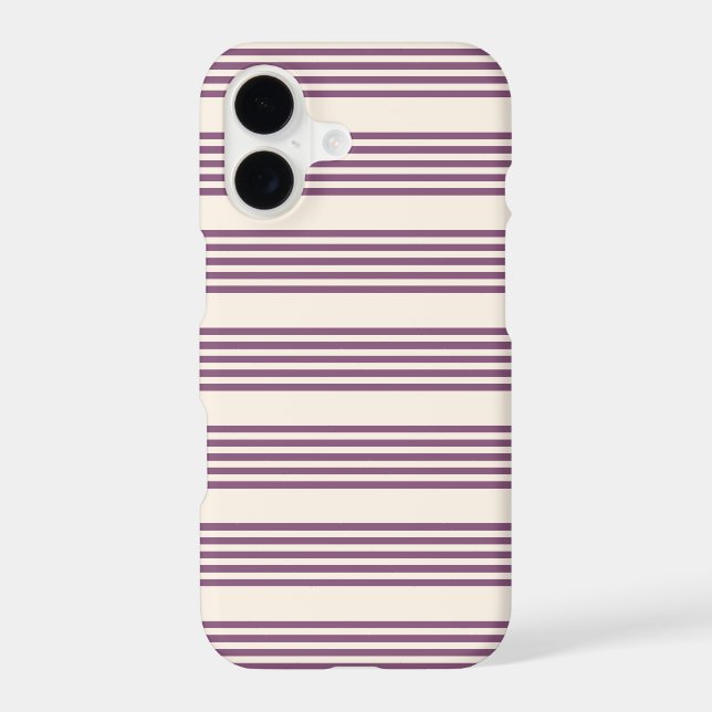 Mauve purple and beige five stripes pattern (Back)