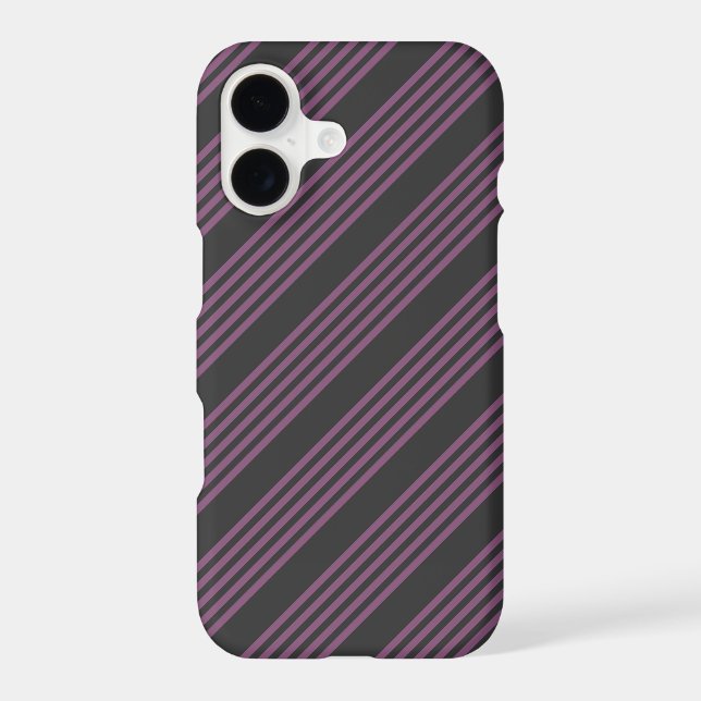 Mauve purple and charcoal five stripes pattern (Back)