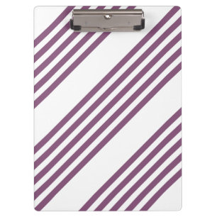 Mauve purple and white five stripes pattern clipboard