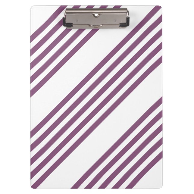 Mauve purple and white five stripes pattern clipboard (Front)