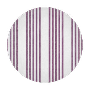 Mauve purple and white five stripes pattern cutting board