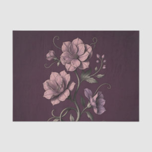 Mauve Purple Anemone Flower Dark Botanical  Tissue Paper