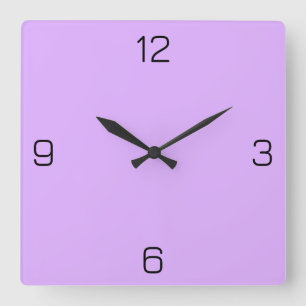 Mauve Purple E0B0FF Colour - Option to Add Name Square Wall Clock
