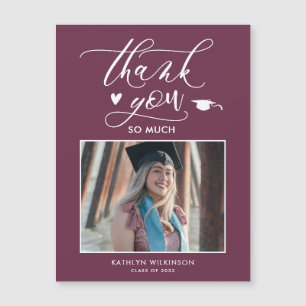 Mauve Purple Elegant Script Graduation Thank You
