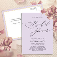 Mauve Purple Modern Script Simple Bridal Shower