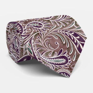 Mauve Purple Paisley Pattern Tie