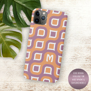 Mauve Purple Peach Orange White Midcentury Pattern Case-Mate iPhone Case
